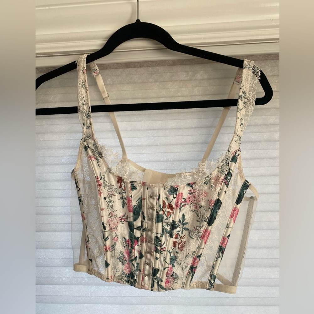 Victoria secret cropped mesh corset top